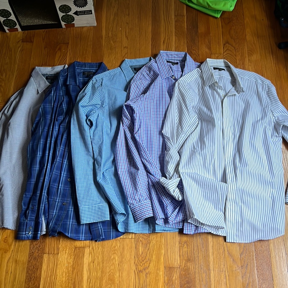 Five long sleeve bottom down shirts
